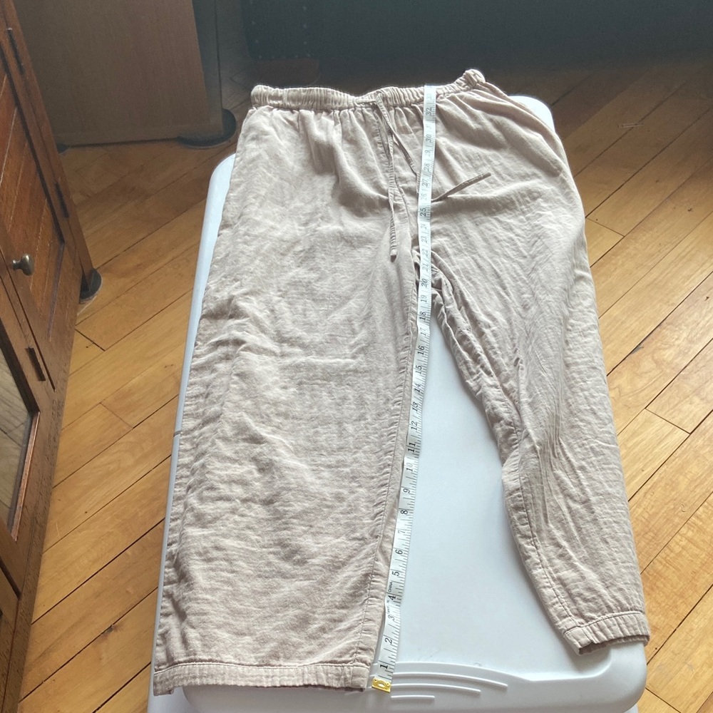 Eileen Fisher Womens Linen-Mic Capri/Cropped Tan size XS